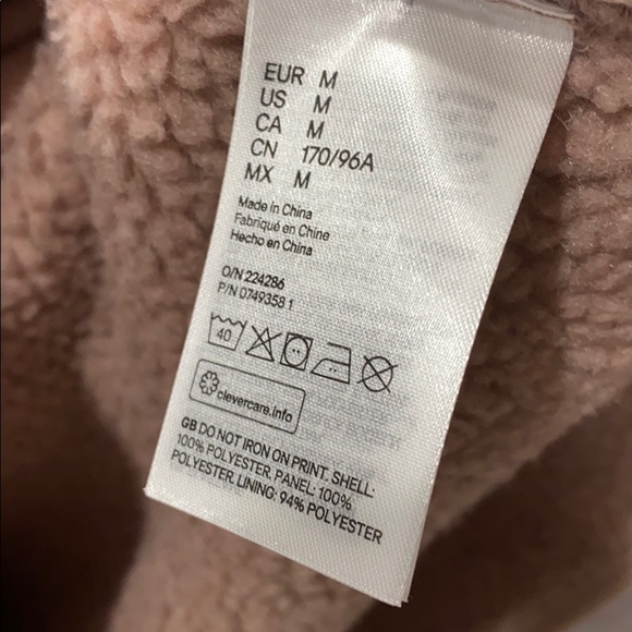 H&M WOMENS SPORT TRACK JACKET IN POWDER PINK - Picture 7 of 7